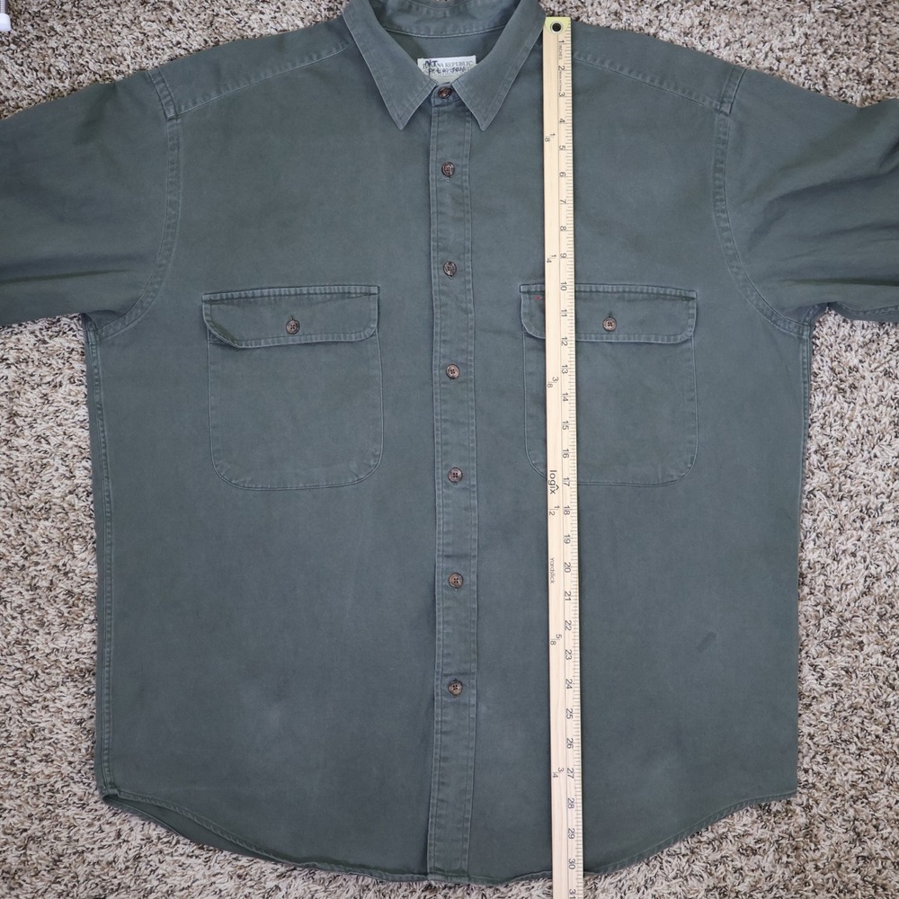 Vintage Banana Republic Safari Travel Button Down Shirt Utility Green Cotton L - Picture 12 of 14